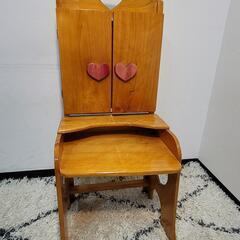 子供用　木製の三面鏡ドレッサー