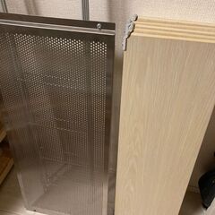 無印良品　スチールユニットシェルフ　奥行25㎝タイプ　木製棚板5枚　バックパネル1枚付きの画像