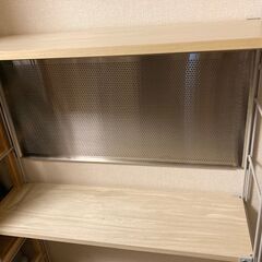 無印良品　スチールユニットシェルフ　奥行25㎝タイプ　木製棚板5枚　バックパネル1枚付きの画像