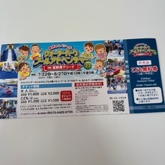 ウォーターパークプールアドベンチャー　こども無料券の画像