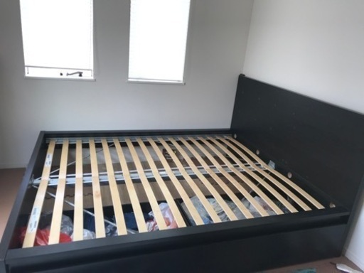 IKEA ダブルベッド　収納付き