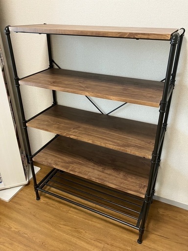 アイアン×ウッド　男前　収納ラック　棚
