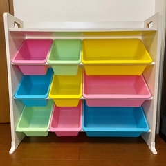 【お取引中】おもちゃラック　収納ラック　オフホワイト　アイリスオーヤマの画像