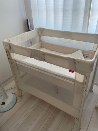 【受け渡し決定】ココネルエアベビーベッド本体＋マットレス、シーツ、キルトパット付き