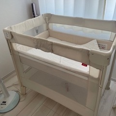 【受け渡し決定】ココネルエアベビーベッド本体＋マットレス、シーツ、キルトパット付きの画像