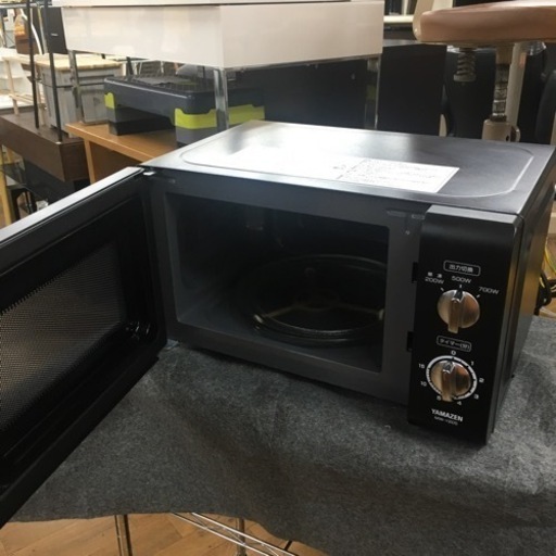 S733 ⭐ ヤマゼン MW-Y205／60Hz 電子レンジ（西日本地域用）ブラック⭐動作確認済 ⭐クリーニング済