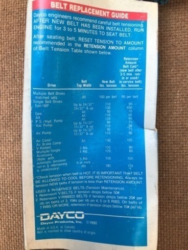 Dayco 15540 ファンベルト