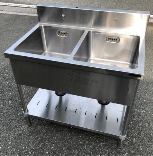⭐︎中古品　マルゼン　2槽シンク　900×600×800mm 厨房用品⭐︎