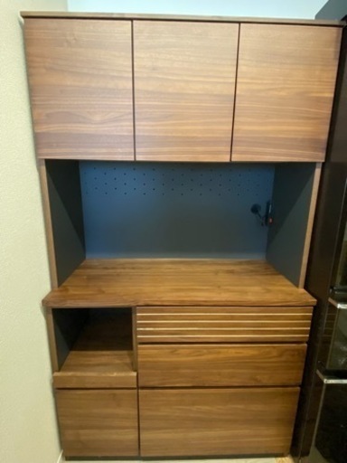 キッチンボード 幅105cm ウォールナット 木製