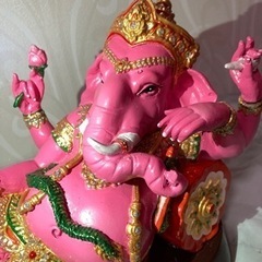 ピンクガネーシャ像　大　3倍速で願いが叶う　7月本場タイで購入の画像
