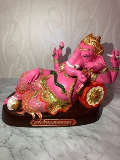 ピンクガネーシャ像　大　3倍速で願いが叶う　7月本場タイで購入