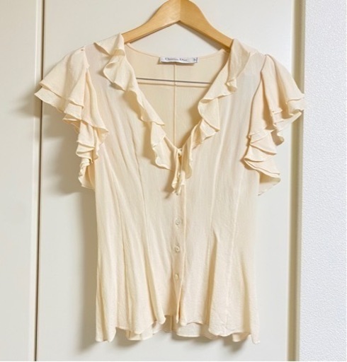 クリスチャンディオール シルク フリル カットソー 正規品