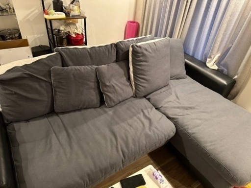 ニトリ　3人がけ布張りソファ