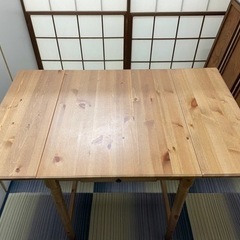 伸縮式 無垢材☆ダイニングテーブル バタフライテーブル