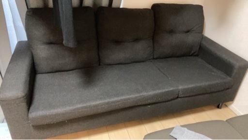 黒 3人がけソファー