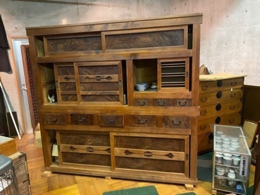 アンティーク和箪笥　水屋箪笥　茶色　骨董品