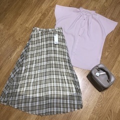 新品未使用 GU チェックスカートの画像