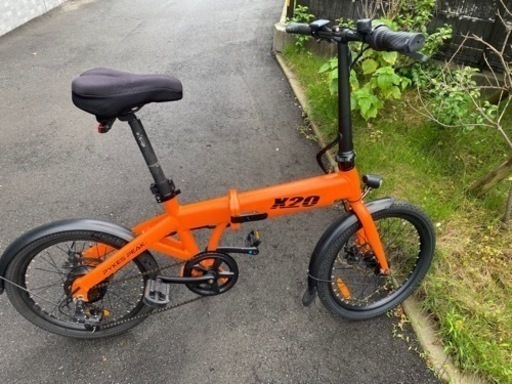 電動自転車 X20オレンジ色 折り畳み 沢山アクセサリー付き