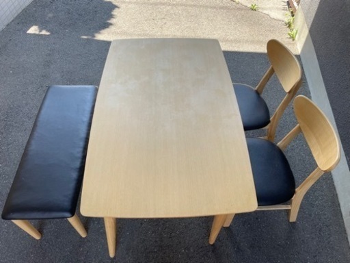 ※受付終了　※値下げ❗️早い者勝ち❗️ダイニングテーブル　セット　おしゃれ　レザー調シート