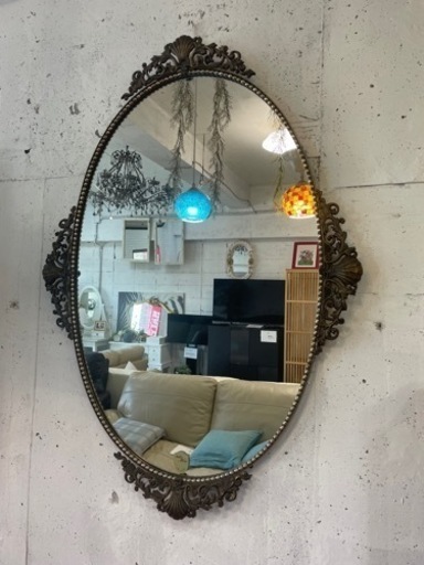 イタリア製　楕円型　ミラー