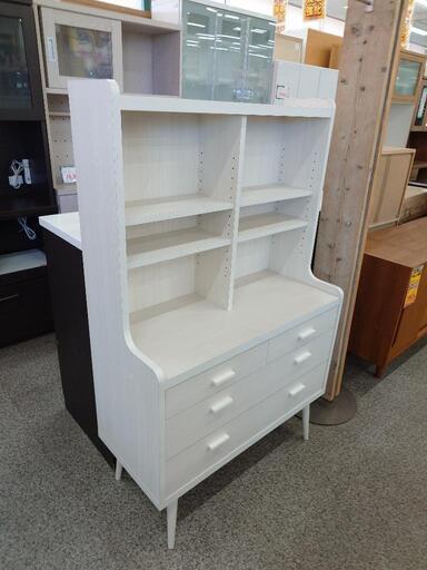 【キャビネット】キャビネット 食器棚 カップボード 収納家具 ラック:ホワイト