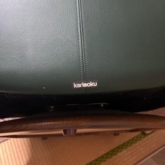 karimoku/カリモク■本革■1人掛けソファ■オーク材■回転脚の画像