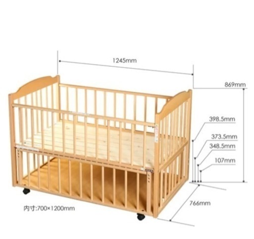 添い寝が出来るベビーベッド