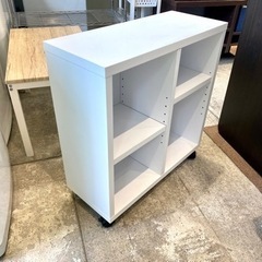キャスター付 カラーボックス 収納棚 本棚 フリーラック ホワイトの画像