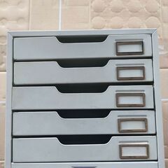 【引取限定】　中古　　スチール製レターケース（グレー）　片引き5...
