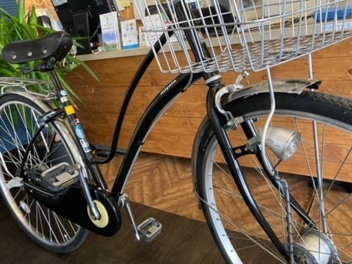 【後輪タイヤ・後輪チューブ新品！miyata】LEDオートライト　内装3段　27インチ自転車　ブラック　名古屋プレミアム商品券×金鯱マ