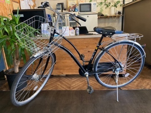 【後輪タイヤ・後輪チューブ新品！miyata】LEDオートライト　内装3段　27インチ自転車　ブラック　名古屋プレミアム商品券×金鯱マ