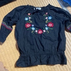 グローバルワーク S  90-100 刺繍 チュニック
