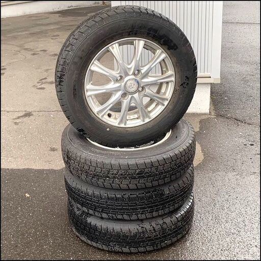 グッドイヤー アイスナビ 145/80R13 アルミ付きスタッドレス4本セット 2021年34週製造