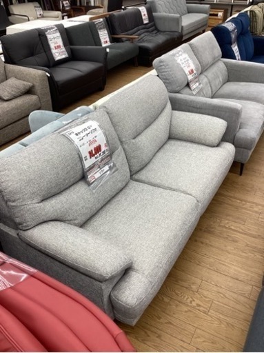 KG-87【新入荷　リサイクル品】ニトリ　キャッツ3 GY  3シーターソファ　グレー