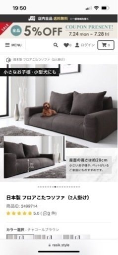 ✨値下げ品✨お届け無料‼️ 新品‼️    RASIK    ローソファ　