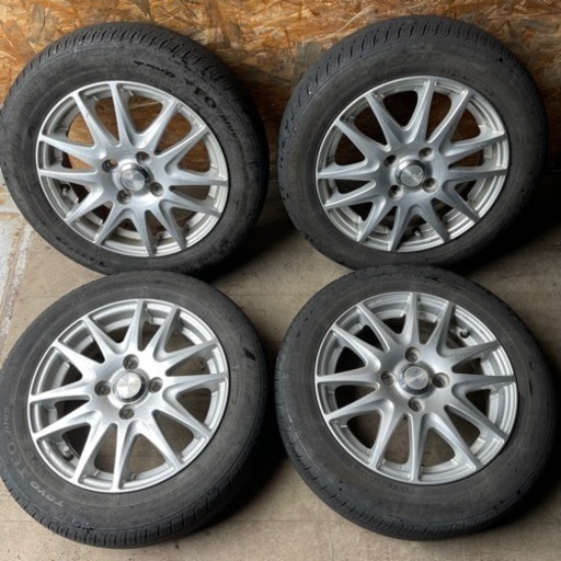 バリ山　アルミホイール付　TOYO TEO PLUS 155/65R14夏タイヤ 2016年製　14インチ