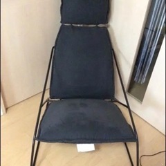 スエード調　リクライニングチェア　ブラック