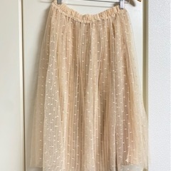 【確定済みです】プリーツスカート チュール スカート シースルー  ドット リバーシブル 水玉の画像