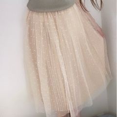 【確定済みです】プリーツスカート チュール スカート シースルー...