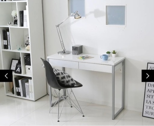 LOWYA [幅101.6] 北欧家具 スチール脚 デスク 引き出し