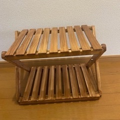 【決まりました】キャンプで使ってた　木製ラック　2個の画像