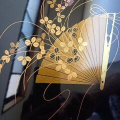 天然木　50センチの扇の盆の画像