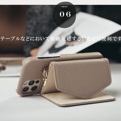 【新品 / Justral】iPhone ショルダー付スマホケース ミラ－付きの画像