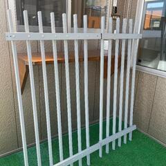 屋外　アイアンフェンス　柵　グレー　2セット　高さ144