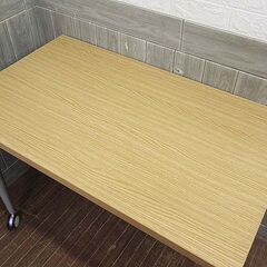 ss5334　ワークデスク　ナチュラル　100×59cm　キャスター付き　平机　学習机　スチール脚　コンパクト　パソコンデスク　作業台　移動可　シンプル　プレフェ100　ニトリの画像