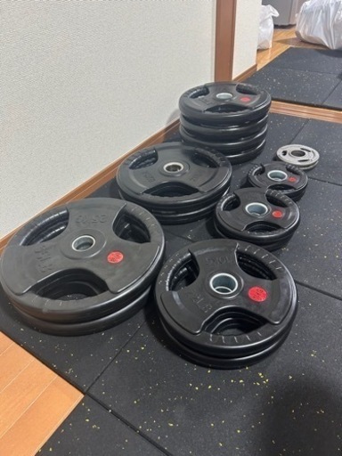 【直接引取】オリンピックプレート　187.5kgセット　θ50mm