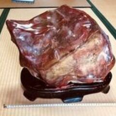 赤玉石/佐渡産/大型/磨き/重量38㎏/台座付き/パワーストーン...