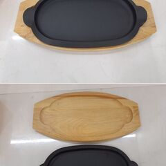 未使用品 南部鉄器 岩鋳 ステーキ皿 2枚セット 鉄製プレート　/TJ-1300 2Fの画像