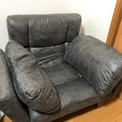 シングルカウチソファ(グレー)