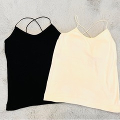 新品未使用⭐︎Loungedressパッド付なクロスキャミ2色セット